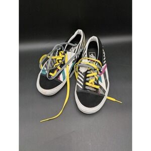 VANS DISARRAY Cut & Paste Stripes Checks Circle Slip-On Laced Shoes 2 Sets Laces